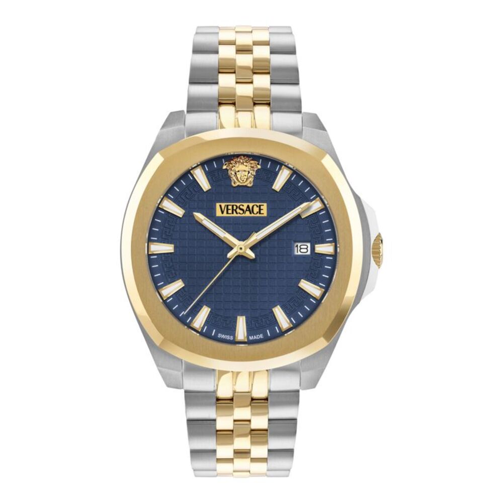 Versace Luxury Bracelet Watch Two Tone Mens